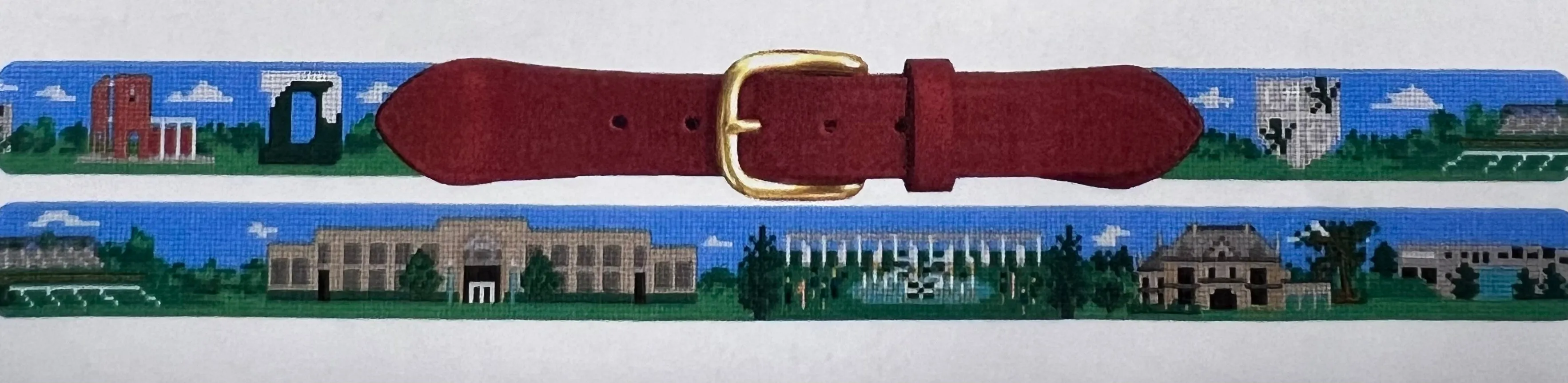Belt - Smathers and Branson Needlepoint Delbarton Scene - Custom Order